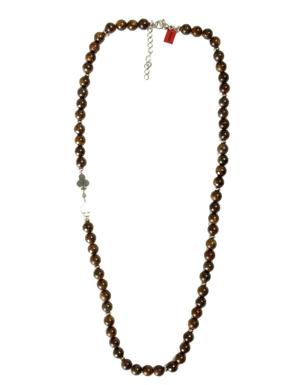 Hugo Boss "E-Beads5-Nec" Bronzite Stainless Steel Necklace